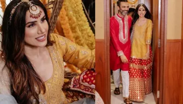 Sonnalli Seygall Wore Mirror-Work Sharara For 'Mehendi', Brides Take Note Of Her 'Sheesh Patti'
