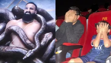 Saif Ali Khan's Sons, Taimur-Ibrahim Hide Face While Watching 'Adipurush', Netizen Says 'Poor Kids'