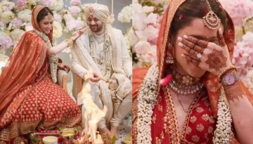 Karan Deol's Wife, Drisha Flaunts Huge Engagement Ring And 'Mangalsutra' In Official Wedding Photos