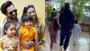 Shahid Kapoor's Kids, Misha And Zain Twin In Co-Ords, Calmly Wait For Their Parents At The Airport