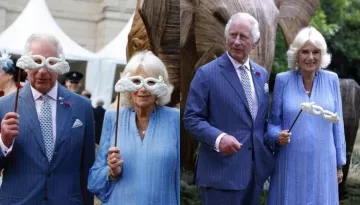 King Charles III And Queen Camilla Flaunt Their Shola Masks From Sabyasachi Mukherjee At Animal Ball