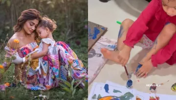 Shriya Saran's Daughter, Radha Plays With Paint Colours, Loving Mom Drops Her Baby Girl's Painting