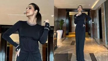 Malaika Arora Flaunts Her Curves In A Black Co-Ord Set Worth Rs. 42K From Arpita Mehta's Collection