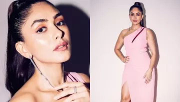 Mrunal Thakur Channels Her Inner Barbie In A Thigh-High Slit One-Shouldered Pink Gown Worth Rs. 74K