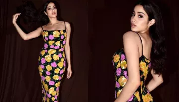 Janhvi Kapoor Flaunts Her Sexy Curves In A Floral-Printed Sequin Dress Worth Rs. 2.64 Lakhs