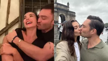 Amy Jackson Explores Mumbai With BF, Ed Westwick, The Duo Shares A Lip Kiss At The Gateway Of India