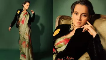 Kangana Ranaut Dazzles In A Floral-Printed Saree, Styles It With An Embroidered Jacket Worth Rs. 60K
