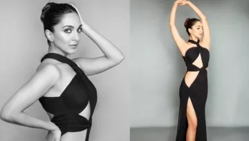 Kiara Advani Sheds Elegance As She Dons A Thigh-High Slit Sexy Black-Draped Dress Worth Rs. 1.6 Lakh