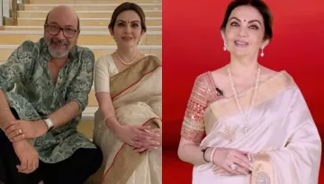 Nita Ambani Dons A Beautiful Anamika Khanna's Saree With A Huge Diamond Ring