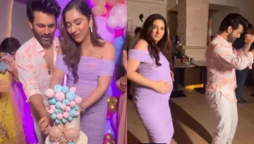 Disha Parmar Cuts A Unique Teddy-Themed Cake, Cradles Her Baby Bump While Dancing At Her Baby Shower