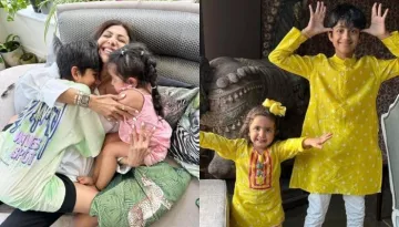 Shilpa Shetty's Adorable Kids, Viaan-Samisha Twin In Yellow-Hued Ensembles As They Celebrate Rakhi