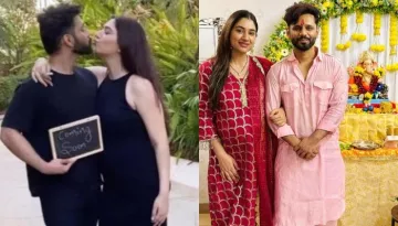 Mom-To-Be, Disha Parmar Donned A Red Suit As She Welcomes Ganpati Bappa Ahead Of Her Delivery