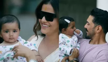 Rubina Dilaik Reveals Twin Daughters' Faces On 'Shardiya Navratri', Girls Don Tiny 'Bindis'