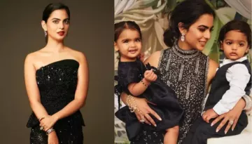 Isha Ambani Dons A Black Off-Shoulder Attire, Carries Customised Hermes Bag With Her Twins' Names