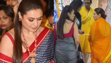 Rani Mukherji Channels Inner Bengali Girlie As She Dolls Up In A Pretty Saree For Durga Maha Sasthi