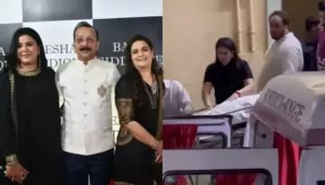 Baba Siddique's Daughter, Arshia Looks Distressed As She Takes His Mortal Remains, Kept Holding Him
