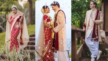 Sreejita De Renews Wedding Vows With Michale As Per Bengali Rituals, Dons Banarasi And Sholar Mukut