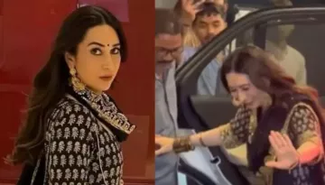 Karisma Kapoor Almost Fell While Gracing Aadar Jain-Alekha's 'Roka', Warns Paps Not To Post The Clip