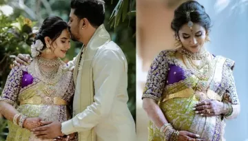 Kavya Gowda Stuns In A Vibrant-Hued Saree At Her 'Godh-Bharai', Shares She Is Expecting A Baby Girl