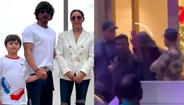 Shah Rukh Khan Hides Face In A Black Hoodie While Gauri-AbRam Follow, As They Return From A Vacation