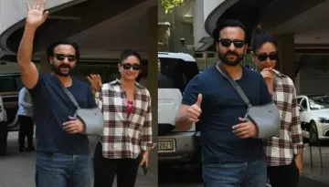 Saif Ali Khan Makes 1st Appearance Post Tricep Surgery, Kareena Kapoor Refrains From Posing For Paps