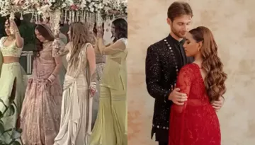 Bride, Aaliyah Kashayp's First Look, Walks Under The Pastel 'Phoolon Ki Chadar' Held By Her Girlies