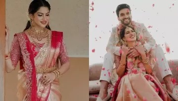 Swasika Vijay Dons Kanjeevaram Saree With Unique Blouse On Wedding, Styles It With Scallop 'Dupatta'