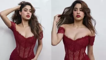 Janhvi Kapoor Exudes Charm For Valentine's Day In A Red Corset Dress Worth A Whopping Rs. 1.9 Lakhs