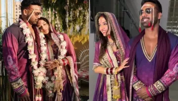 Divya Agarwal Flaunts 'Sindoor', While Apurva Dons FIL's Glasses In First Appearance As Husband-Wife