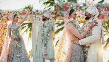 Rakul Preet Singh's Wedding Lehenga From Tarun Tahiliani Featured Exquisite 3D Floral Motifs