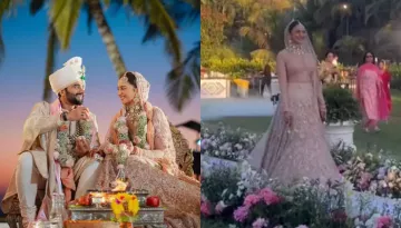 Rakul Preet Singh Smiles Ear-To-Ear As She Elegantly Walks Down The Aisle To Marry Jackky Bhagnani
