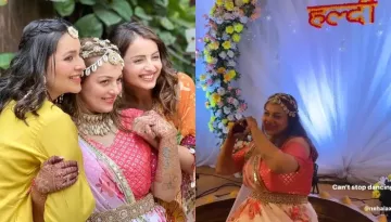 Nehalaxmi Iyer Dons Floral Lehenga At Her 'Haldi', Styles It With A Shell 'Matha Patti' And Necklace