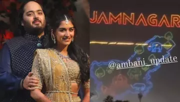 Radhika Merchant And Anant Ambani's Pre-Wedding: Jamnagar Witnesses Krishna-Themed Laser Light Show