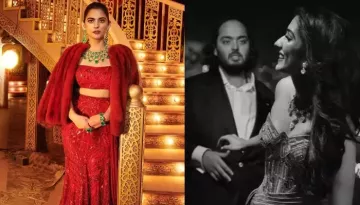 Isha Ambani Slips Into A Red Hot Lehenga With Fur Jacket For Anant-Radhika's 'Hastakshar Function'
