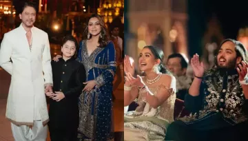 Shah Rukh Khan And Son, AbRam Looked Regal In Contrasting Sherwanis At Anant-Radhika's Pre-Wedding