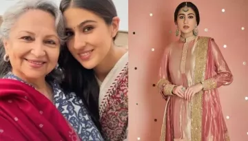 Sara Ali Khan Wore Her 'Dadi', Sharmila Tagore's Zardosi-Border Suit Re-Created By Manish Malhotra