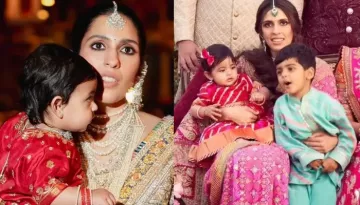 Shloka Mehta Holds Kids, Prithvi And Veda Close As They Look Uninterested To Pose For Family Picture