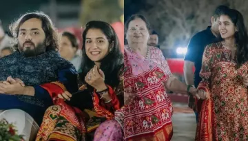 Radhika Merchant Embraces Ambani's Tradition In Patola, Holds Kokilaben Close As They Visit Chorwad