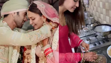 Kriti Kharbanda Cooks 'Halwa' For Her 'Pehli Rasoi' In 'Sasural', Stuns In A Red Suit And 'Chooda'