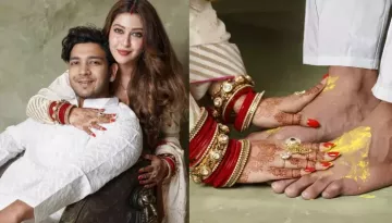 Sonarika Bhadoria Of 'Devon Ke Dev Mahadev' Touches Her Husband's Feet As They Celebrate First Holi