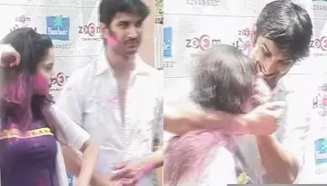 Sushant Singh Rajput Smears 'Gulaal' On Ankita Lokhande's Face In Unseen Video From Holi Celebration