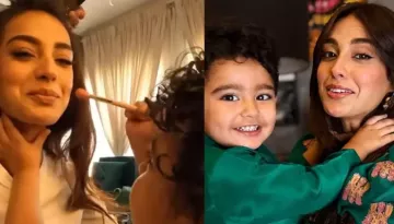 Pak Actress, Iqra Aziz's Son, Kabir Adorably Does Her Makeup, Netizens Can't Get Over The Cute Duo