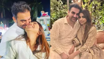Arbaaz Khan-Sshura Khan Twin In White For Their First Eid, He Plants A Sweet Kiss On Her Cheek