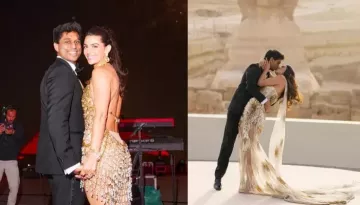 Indian-Origin Billionaire, Ankur Jain Marries Former WWE Wrestler, Erica, She Dons Rahul Mishra Gown