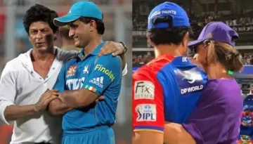 Shah Rukh Khan Runs And Gives A Bear Hug From Behind, To KKR's Iconic Veteran Player, Sourav Ganguly