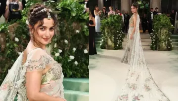 Met Gala 2024: Alia Bhatt Dons A 3D Floral Sabyasachi Saree With A Long Train, Adds A Whimsical Bun