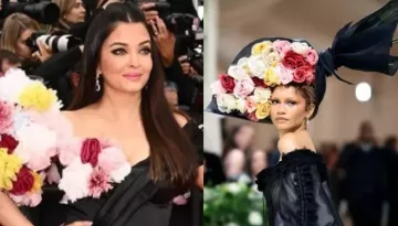 Netizens React As Zendaya's Bouquet Headpiece At Met Gala Reminds Them Of Aishwarya's Cannes Look