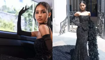 Nancy Tyagi Opts For Self-Designed Black Corset And Long Trail Skirt For Her Third Cannes 2024 Look