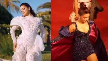 Avneet Kaur Dazzles In Navy Blue Sequinned Mini Dress With Long Trail For Second Look At Cannes 2024