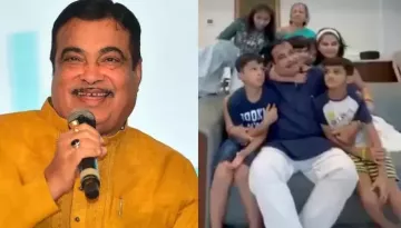 Nitin Gadkari Celebrates With His Grandchildren And Wife After Winning The Lok Sabha Elections